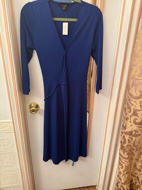 Banana Republic Long Sleeve Wrap Dress in Royal Blue